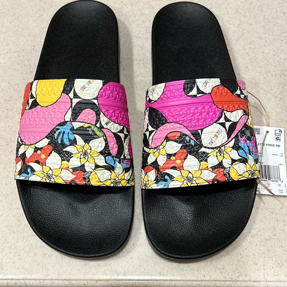 NWT Adidas Adilette Pride RM slides